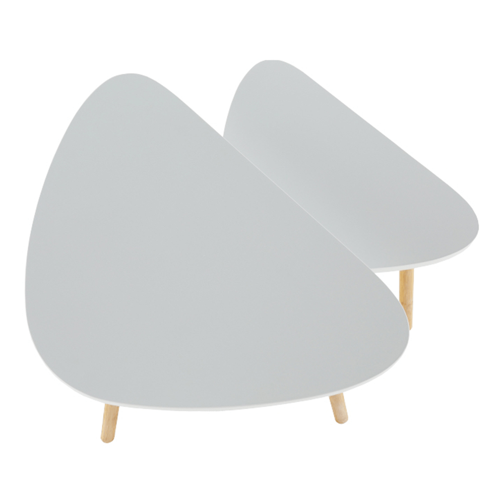 Set a doua masute de cafea, alb/natural, BISMAK — imaginea 2