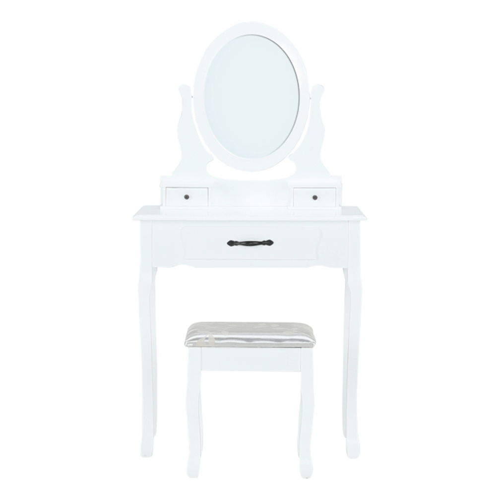 Masuta de toaleta cu taburet, alb/argintiu, LINET NEW — imaginea 12