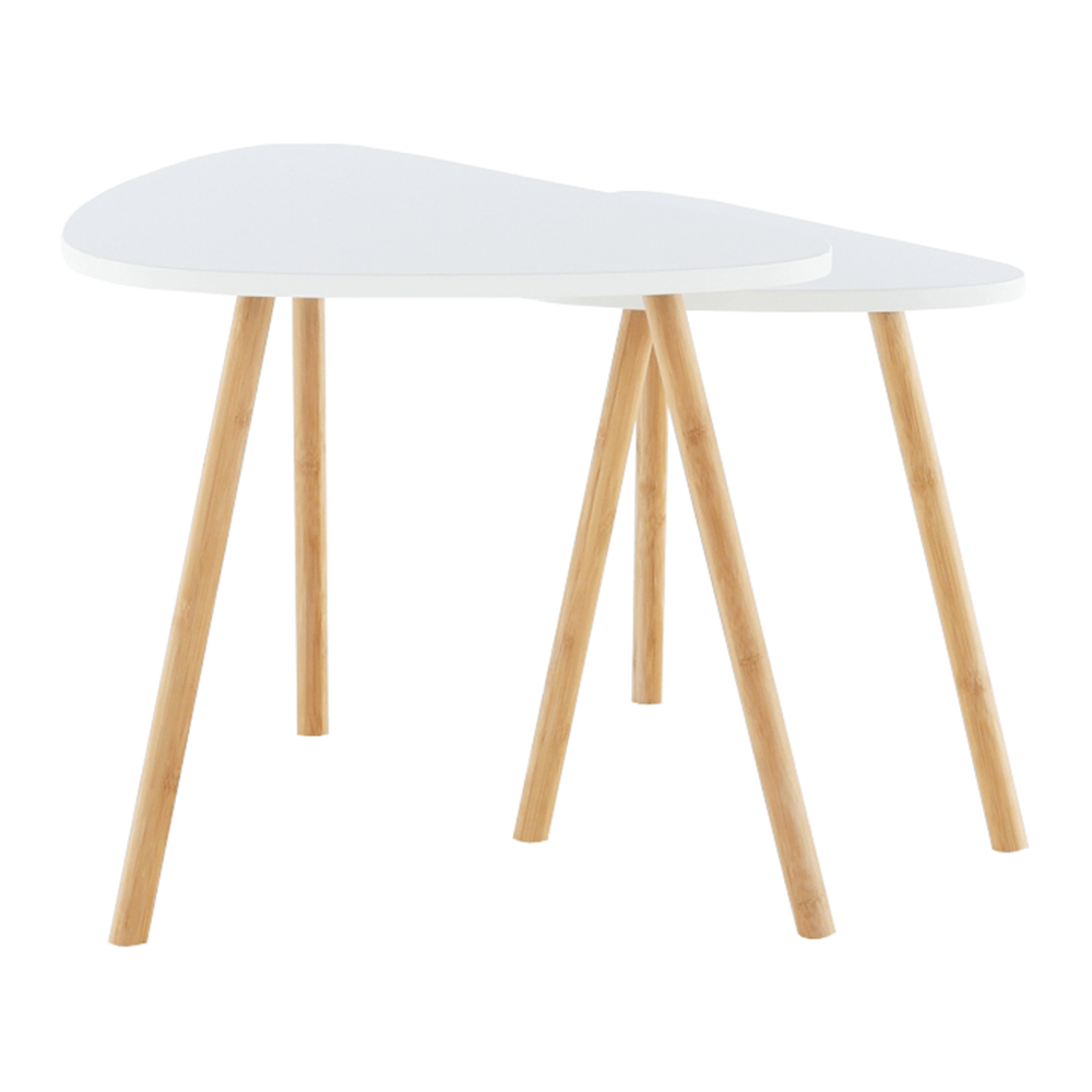Set a doua masute de cafea, alb/natural, BISMAK — imaginea 5