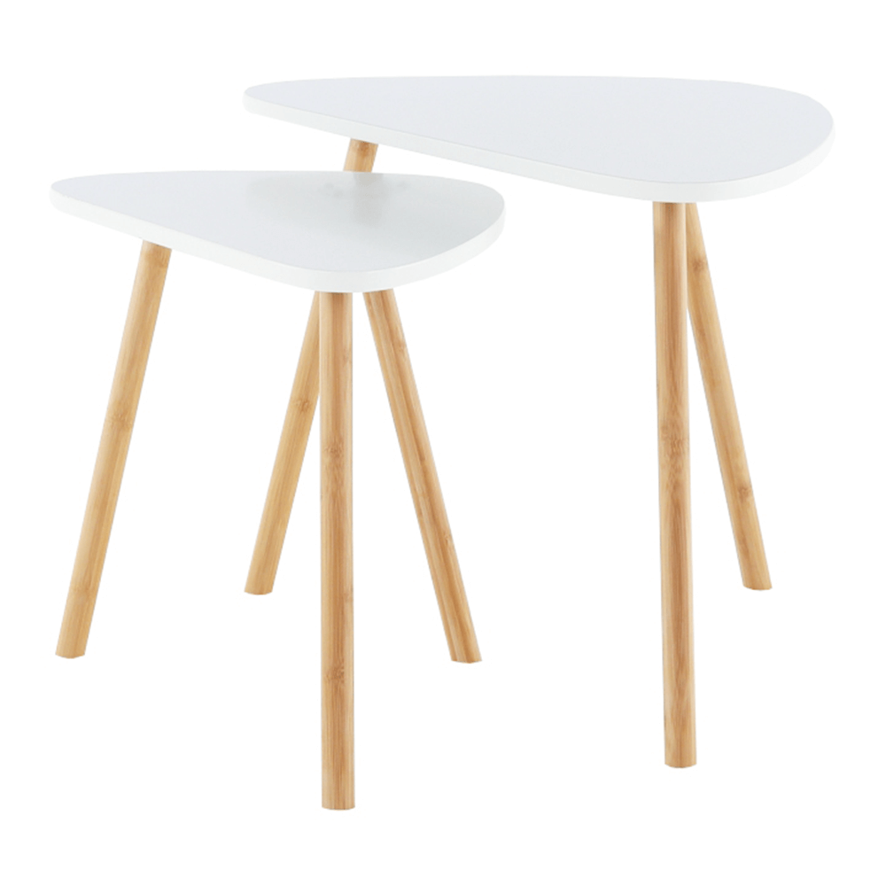 Set a doua masute de cafea, alb/natural, BISMAK — imaginea 6