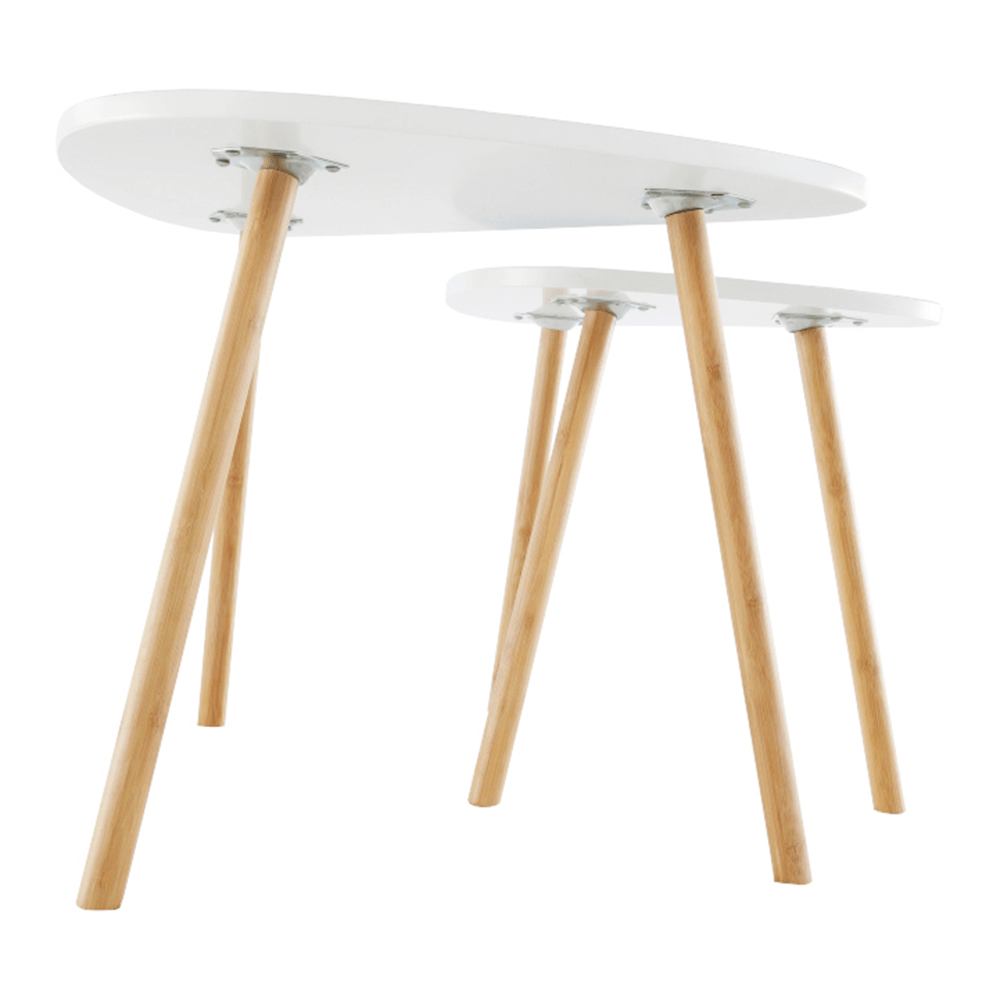 Set a doua masute de cafea, alb/natural, BISMAK — imaginea 7