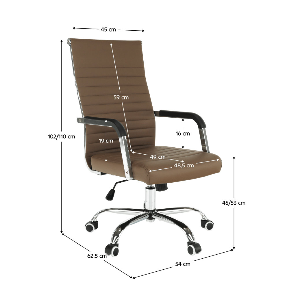 Scaun de birou, piele eco/metal — imaginea 17