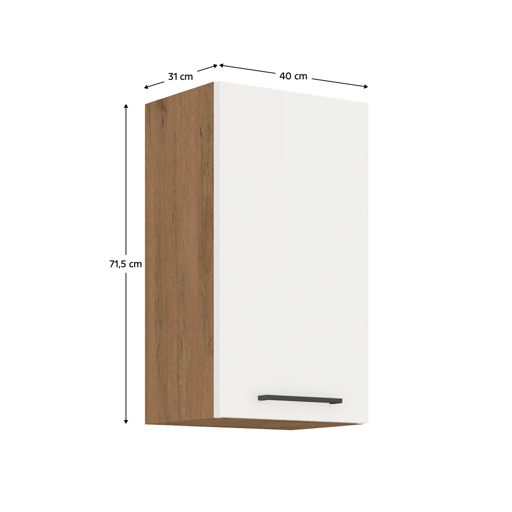 Cabinet superior, stejar Lancelot/alb extra lucios HG, VEGA 40 G-72 1F — imaginea 10