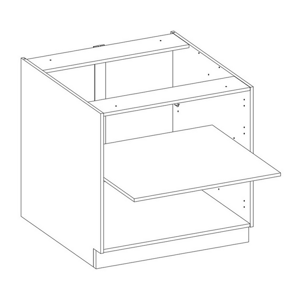 Cabinet inferior, alb extra lucios HG/stejar Lancelot, VEGA 80 D 2F BB — imaginea 3