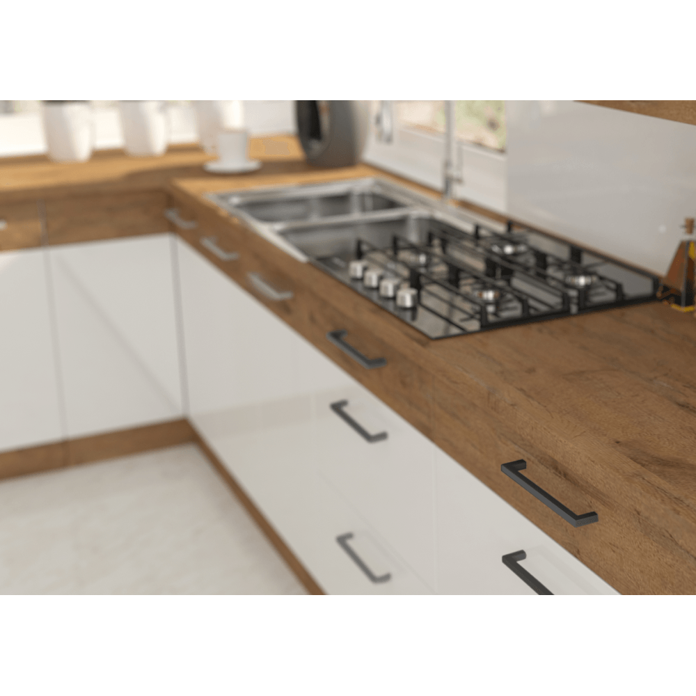 Cabinet superior, stejar Lancelot/alb extra lucios HG, VEGA 60 GU-72 2F — imaginea 8