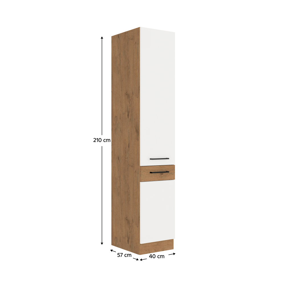 Dulap inalt, stejar Lancelot/alb extra lucios HG, VEGA 40 DK-210 2F — imaginea 10