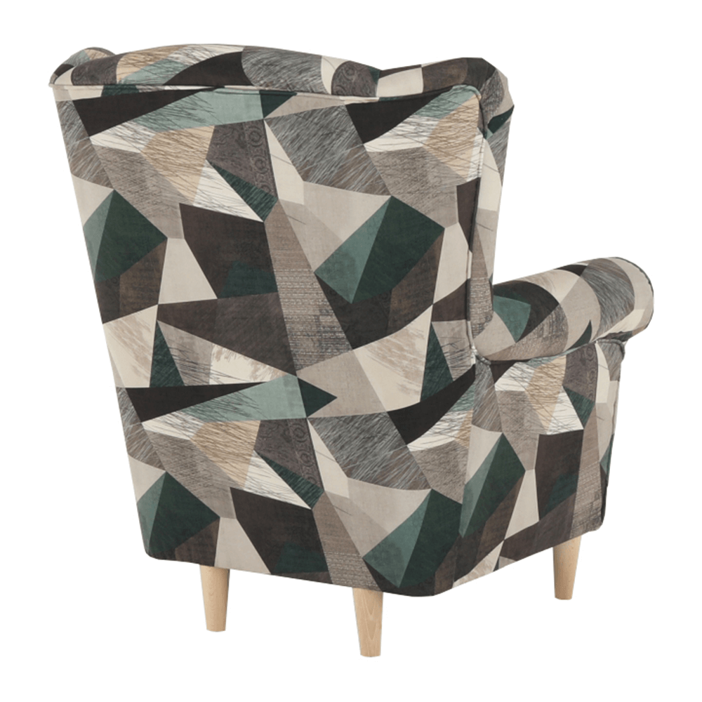 Fotoliu, material maro-verde cu model, CHARLOT — imaginea 8