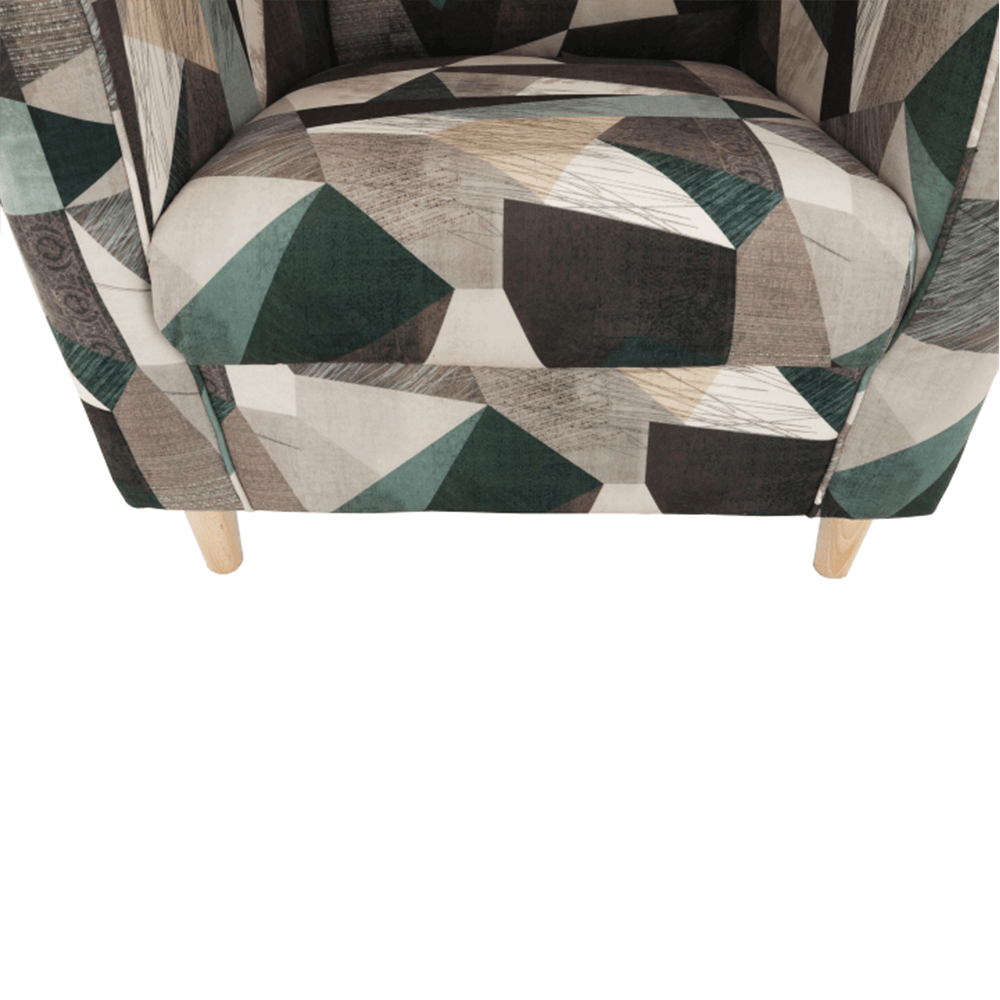 Fotoliu, material maro-verde cu model, CHARLOT — imaginea 11