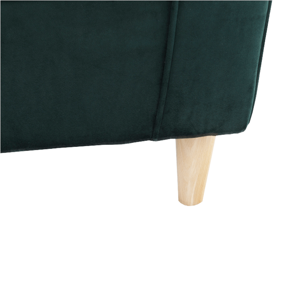 Fotoliu cu taburet, material smarald, ASTRID — imaginea 10