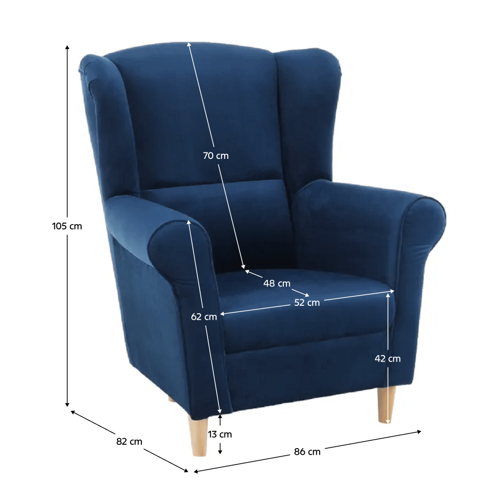 Fotoliu, material albastru, CHARLOT — imaginea 13