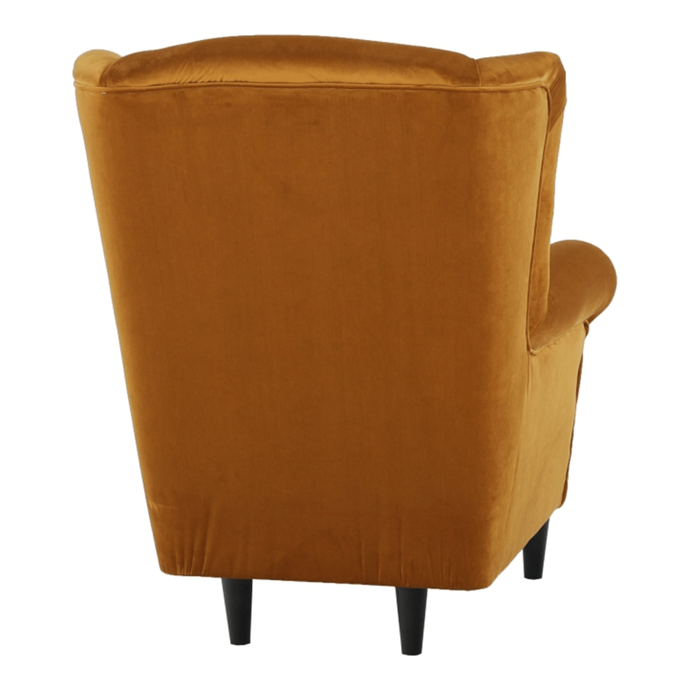Fotoliu cu taburet, material mustar, ASTRID — imaginea 7