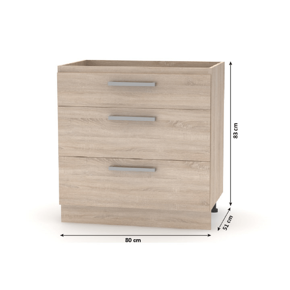 Cabinet inferior 80, stejar sonoma, NOVA PLUS NOPL-064-0S — imaginea 2