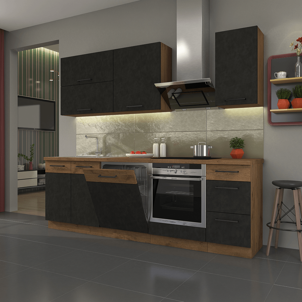 Cabinet inferior cu cos pull-out, stejar Lancelot, VEGA D15 CARGO BB — imaginea 14