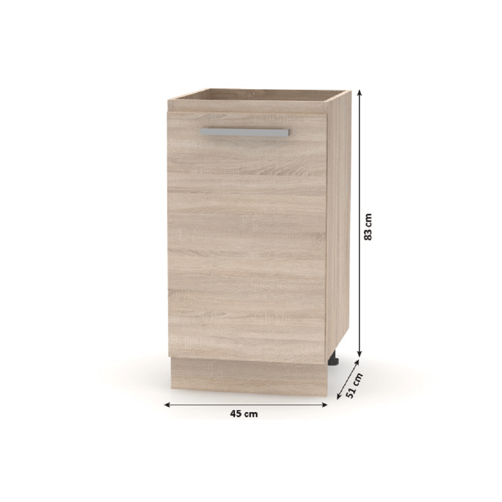 Cabinet inferior 45 1DV, stejar sonoma, NOVA PLUS NOPL-063-0S — imaginea 3