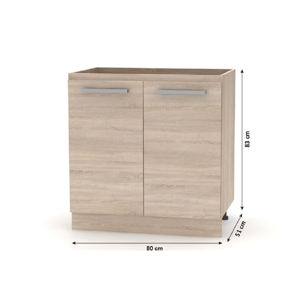 Cabinet inferior 80 2 DV, stejar sonoma, NOVA PLUS NOPL-060-0S — imaginea 3