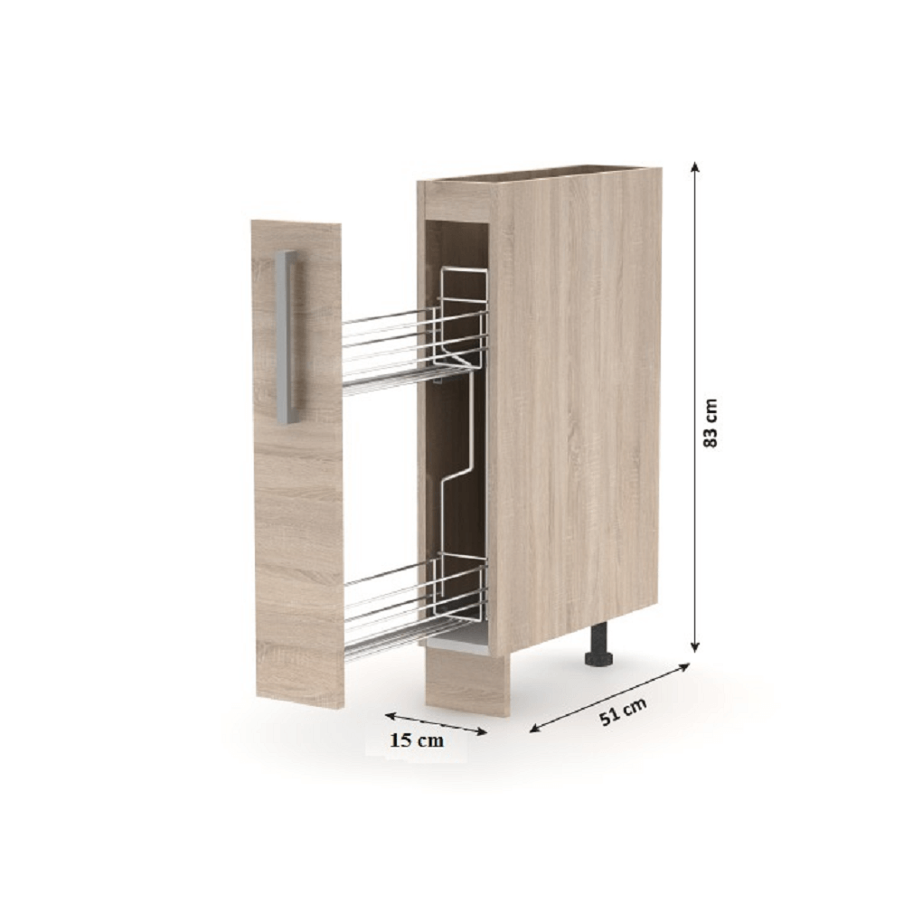 Dulap cu cos pull-out 1 DV, stejar sonoma, NOVA PLUS NOPL-066-VK — imaginea 3