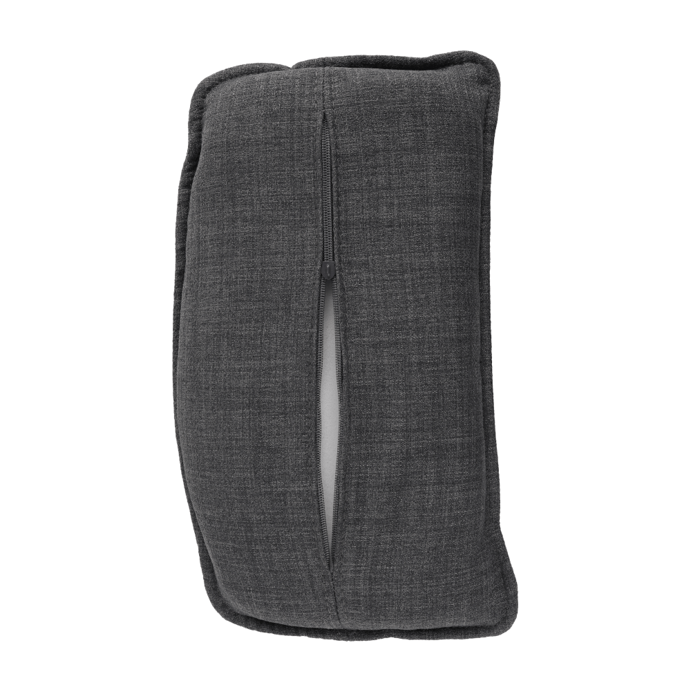 Fotoliu balansoar, material textil gri/lemn, HARPER — imaginea 10