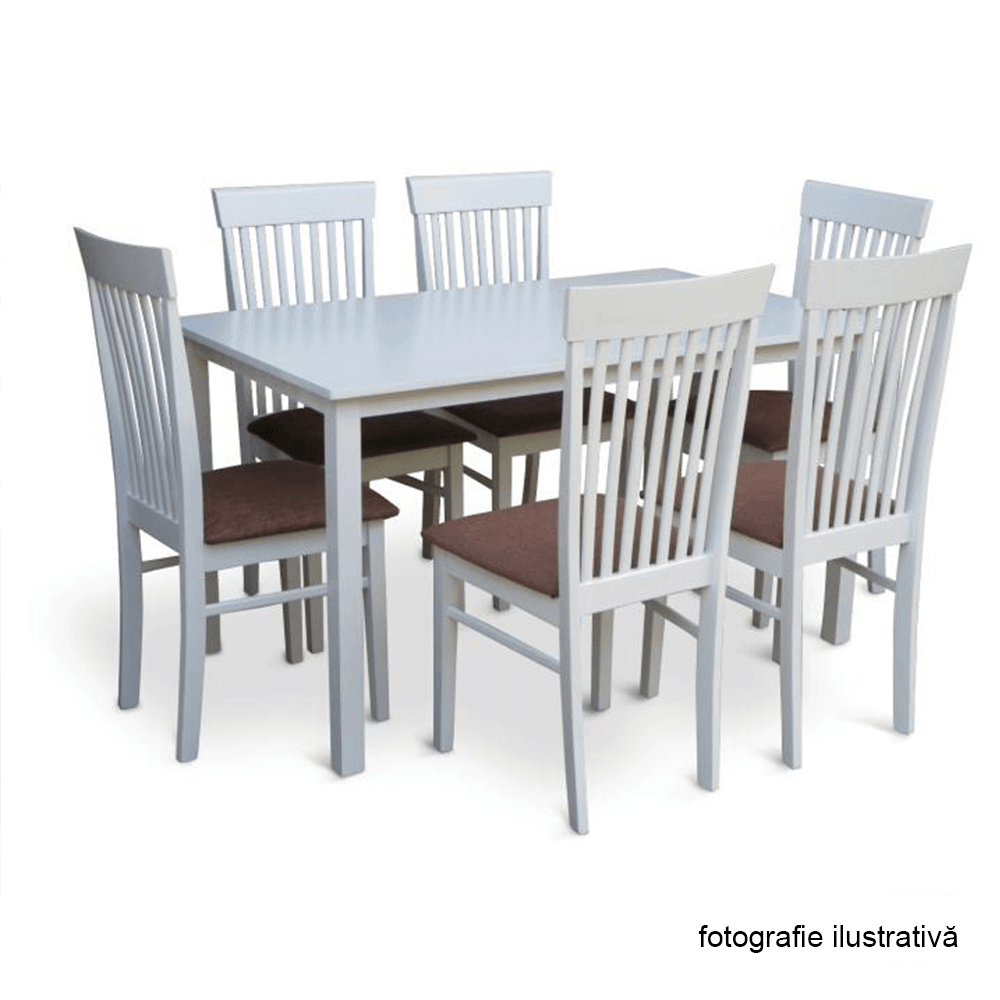 Masa dining, alb, 135x80 cm, ASTRO — imaginea 2