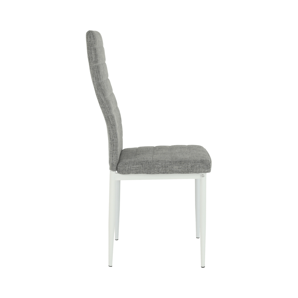 Scaun, textil gri deschis/metal alb, COLETA NOVA — imaginea 2