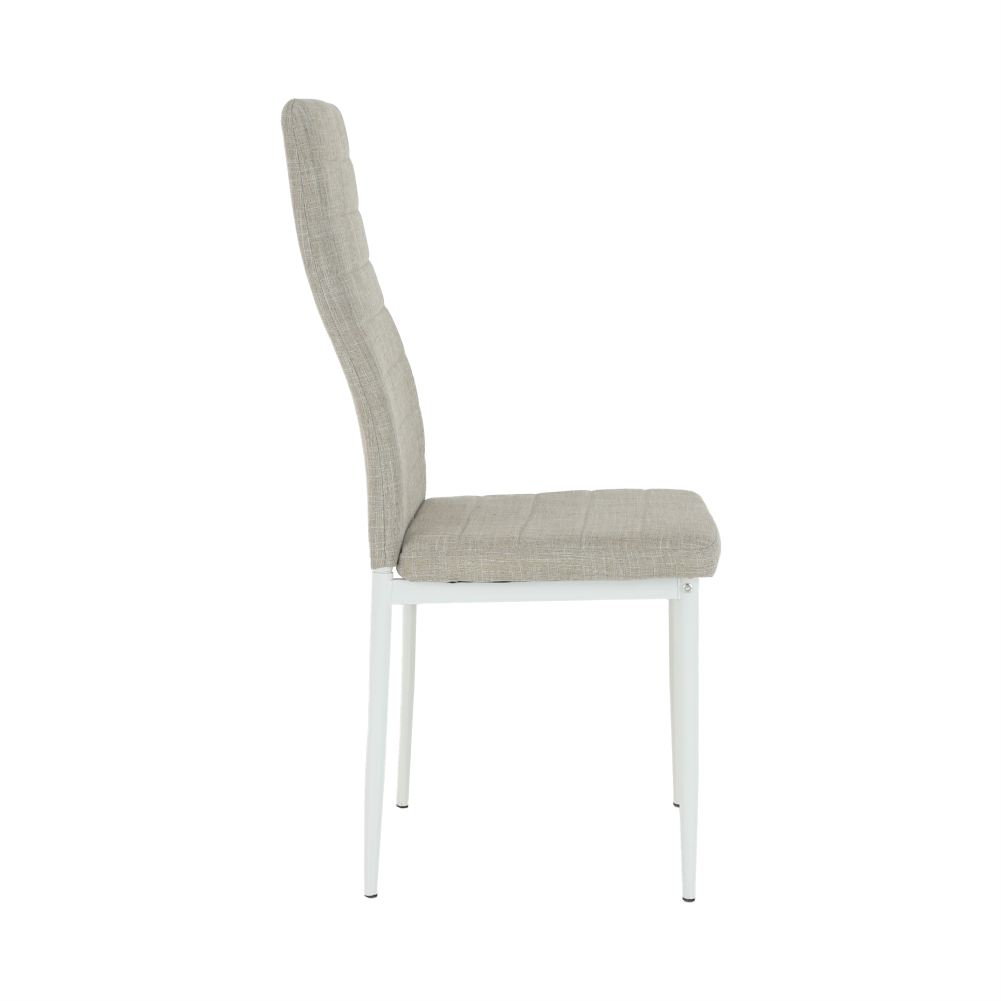 Scaun, textil bej/metal alb, COLETA NOVA — imaginea 5