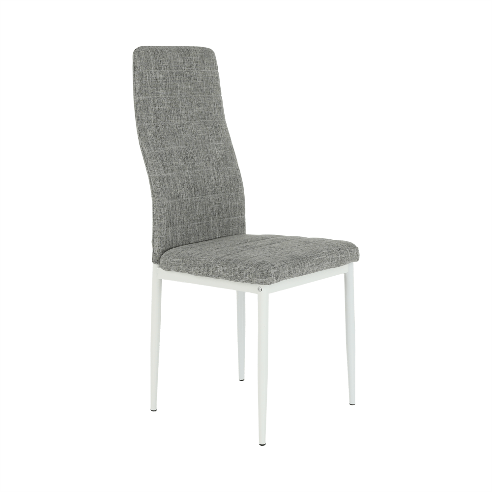 Scaun, textil gri deschis/metal alb, COLETA NOVA — imaginea 3