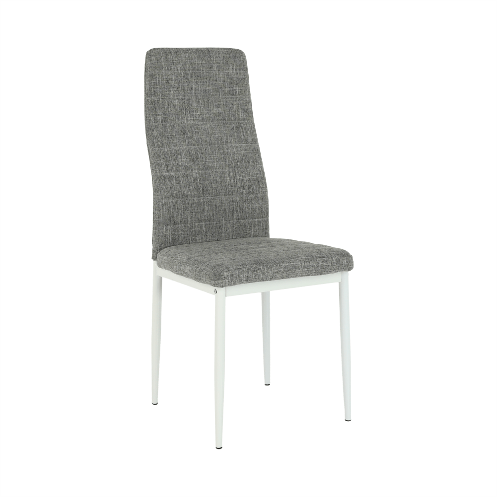 Scaun, textil gri deschis/metal alb, COLETA NOVA — imaginea 5