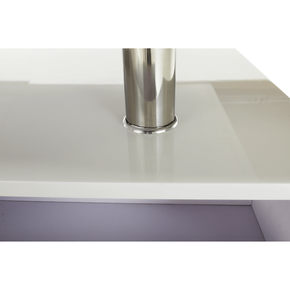 Masuta de cafea, alb extra lucios HG/stejar sonoma, MELIDA — imaginea 12
