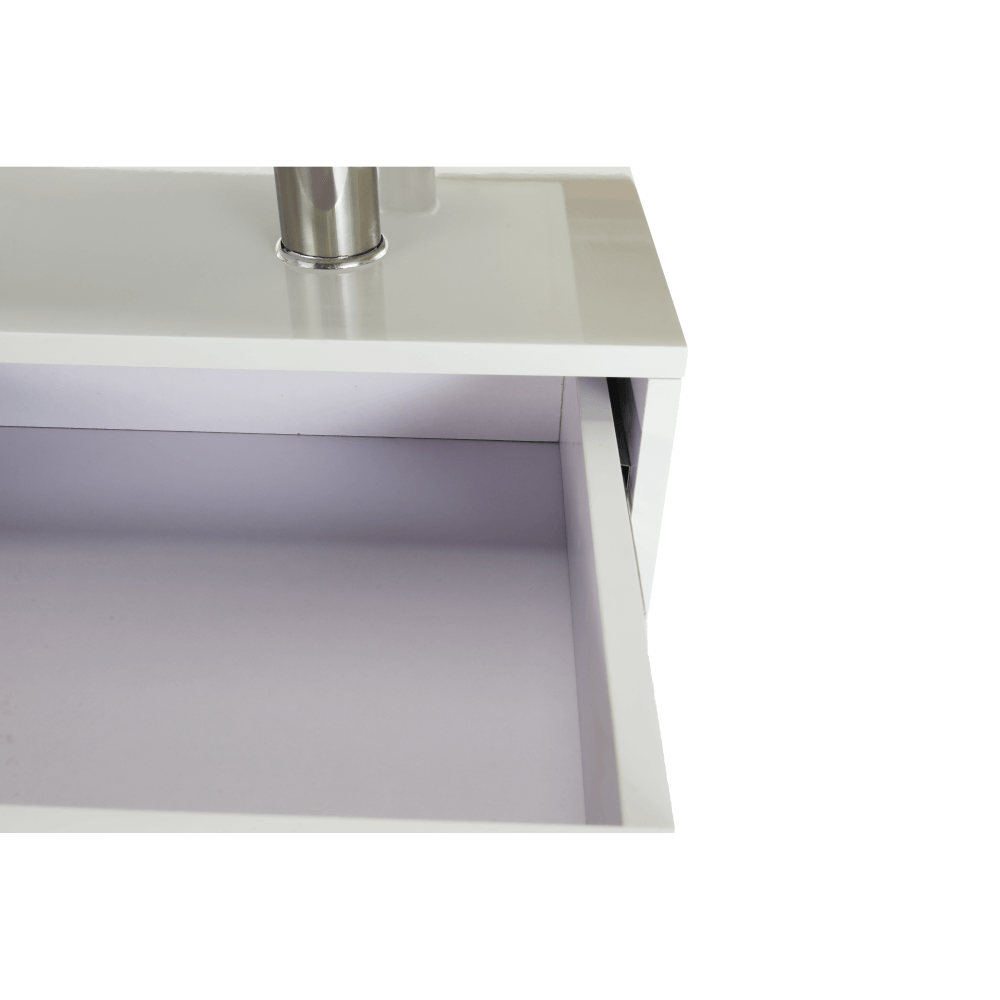 Masuta de cafea, alb extra lucios HG/stejar sonoma, MELIDA — imaginea 13
