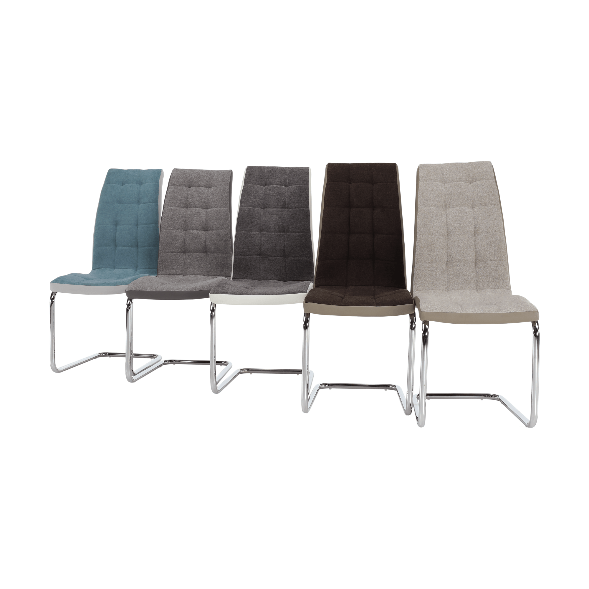 Scaun bucatarie, material textil mentol/piele ecologica gri/crom, SALOMA NEW — imaginea 3