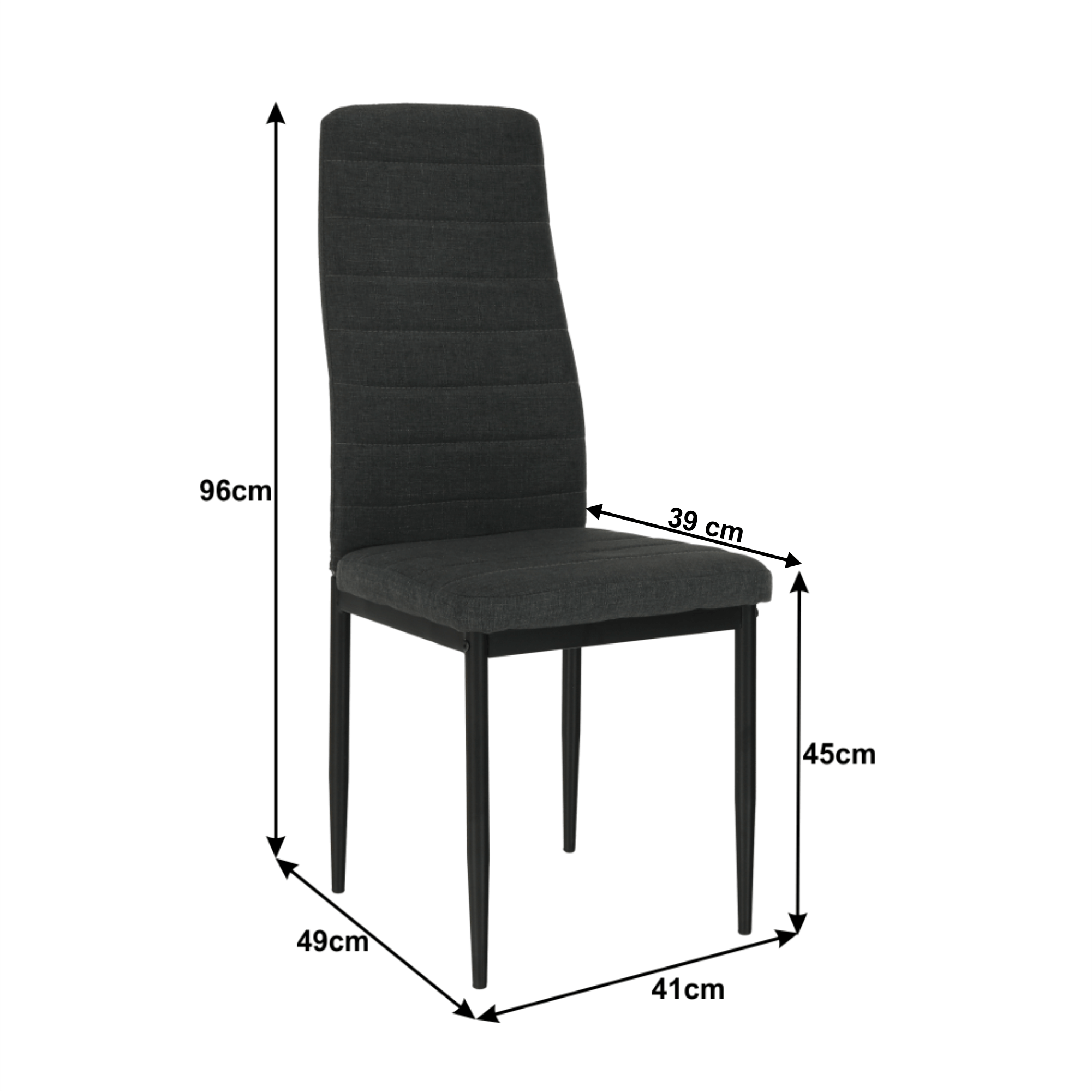 Scaun, textil gri inchis/metal negru, COLETA NOVA — imaginea 18