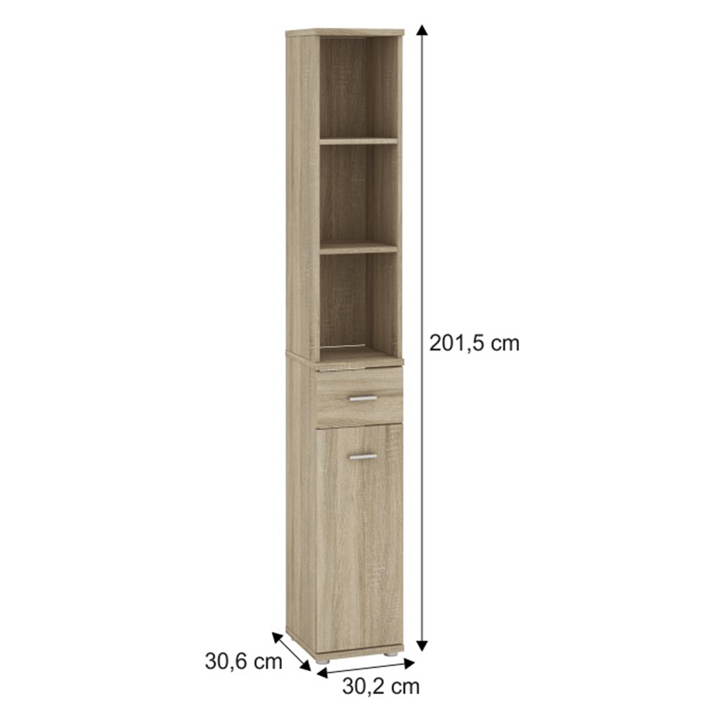 Comoda cu dulap suspendabil, stejar sonoma, MARIO NEW TYP B+C — imaginea 2