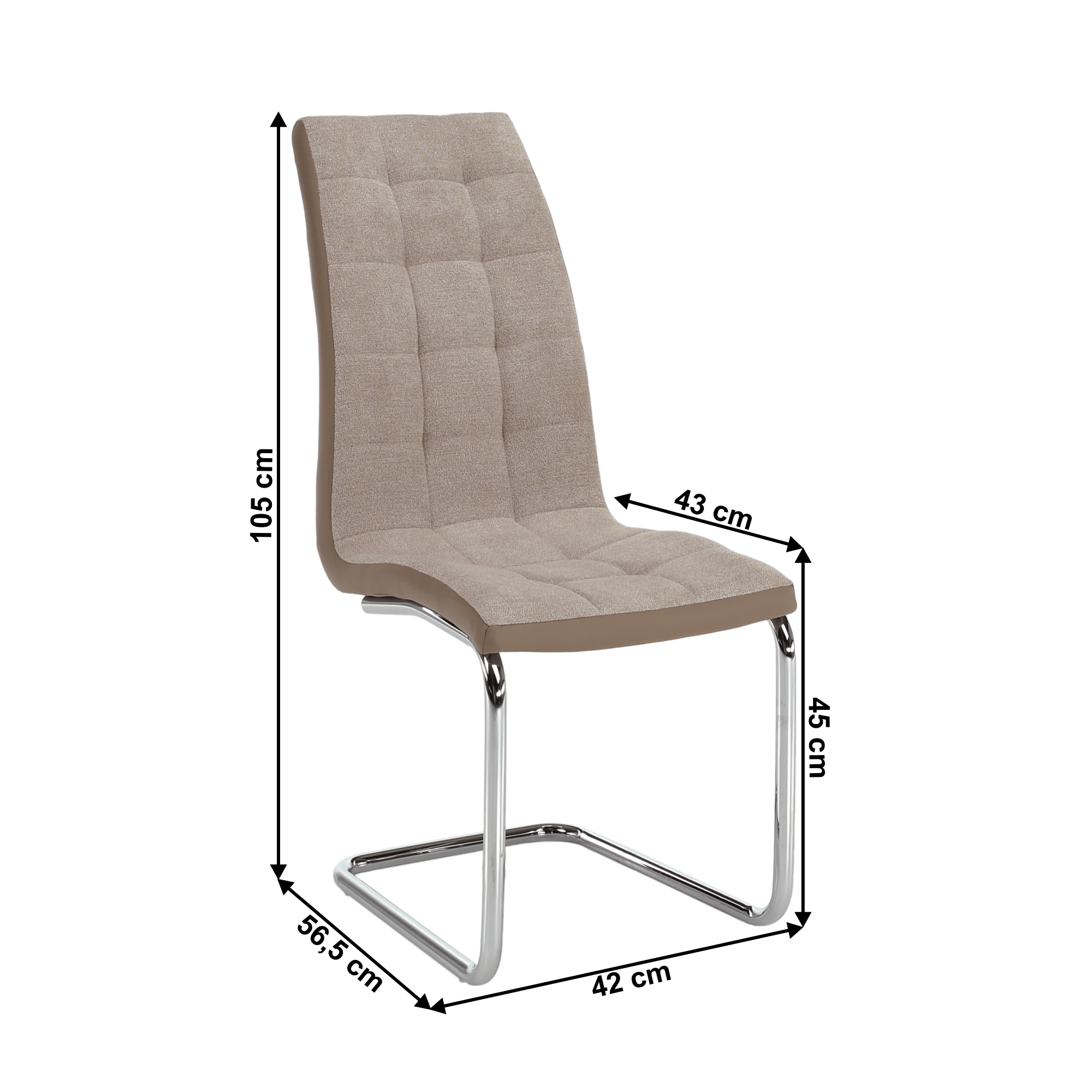 Scaun dining, bej/crom, SALOMA NEW — imaginea 3