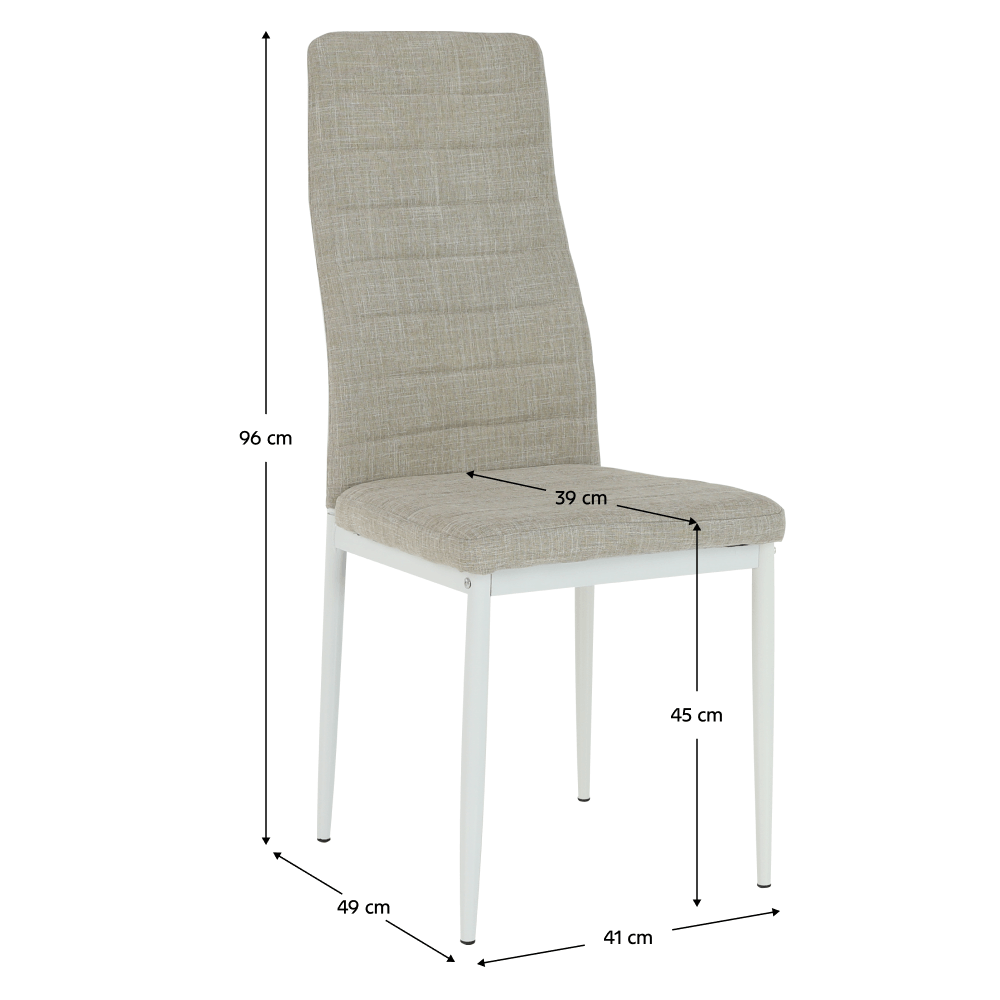 Scaun, textil bej/metal alb, COLETA NOVA — imaginea 19