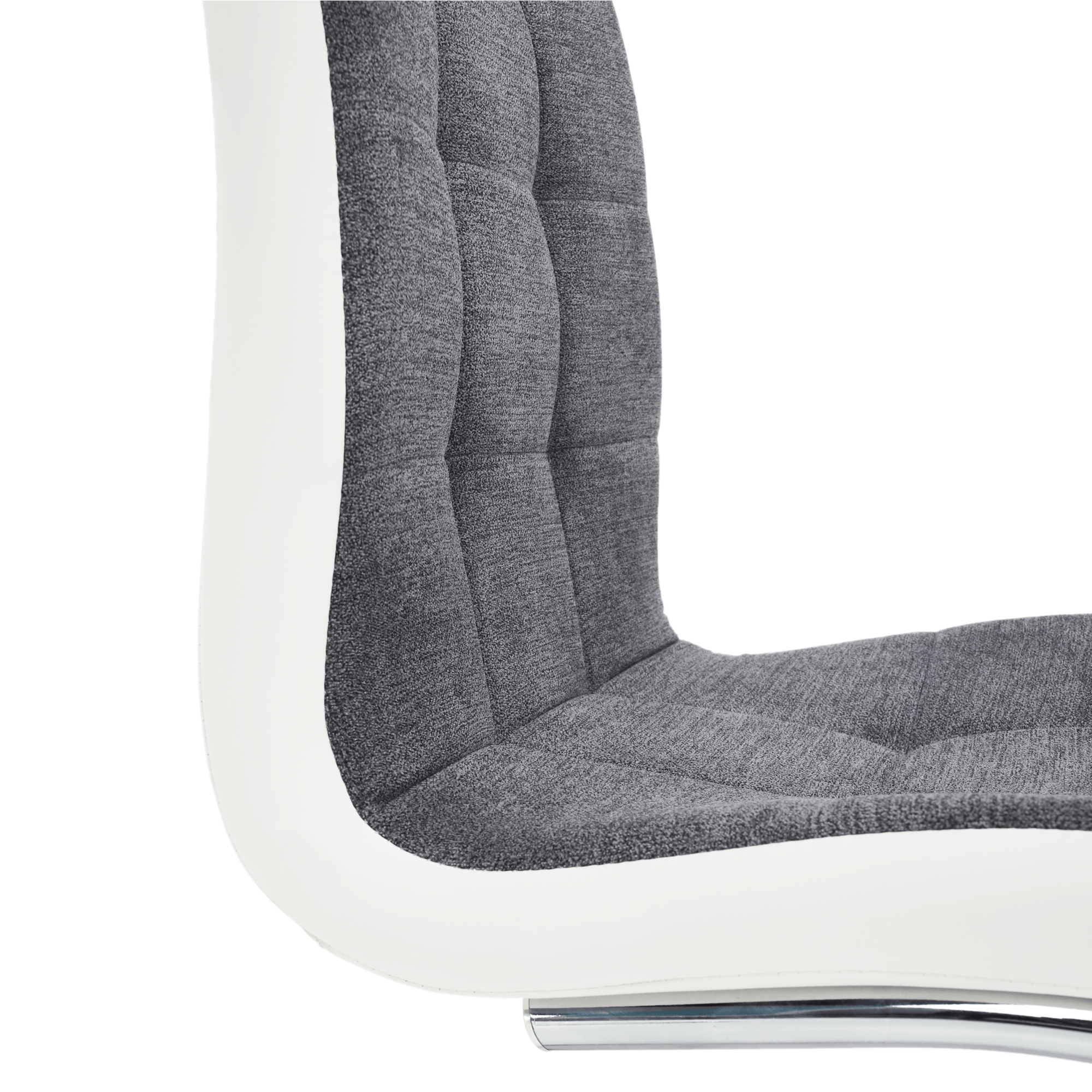 Scaun bucatarie, material textil gri inchis/piele ecologica alba/crom, SALOMA NEW — imaginea 7