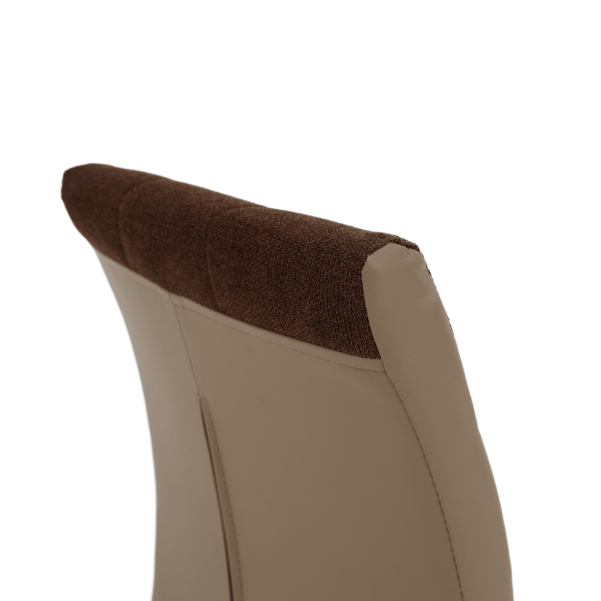 Scaun bucatarie, material textil maro/piele ecologica bej/crom, SALOMA NEW — imaginea 8