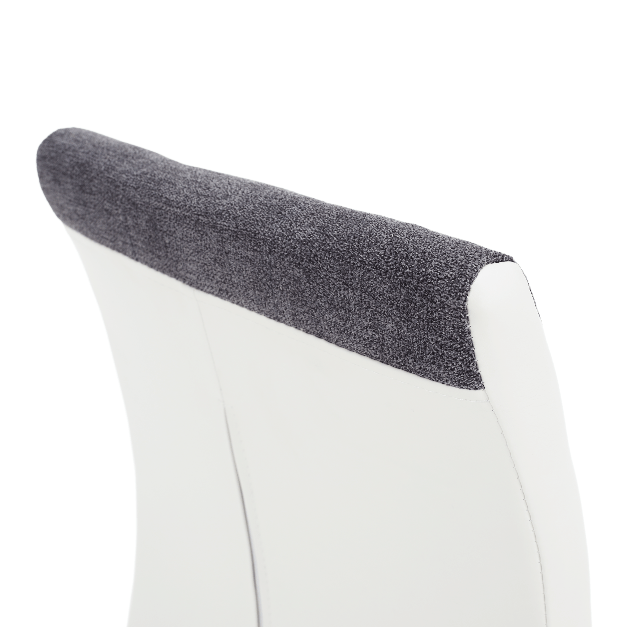 Scaun bucatarie, material textil gri inchis/piele ecologica alba/crom, SALOMA NEW — imaginea 9