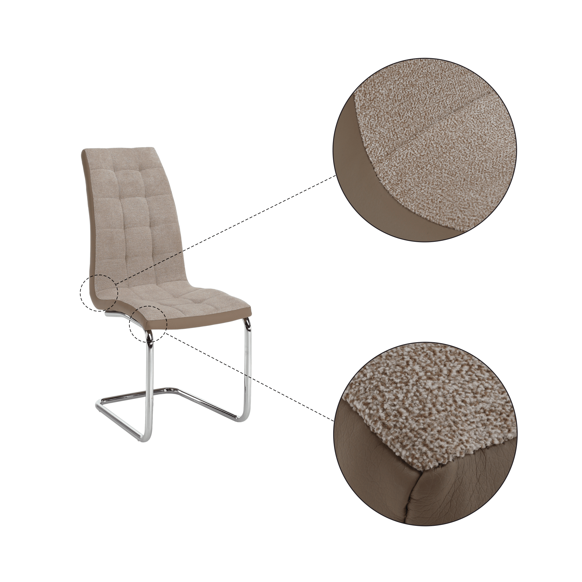 Scaun dining, bej/crom, SALOMA NEW — imaginea 11