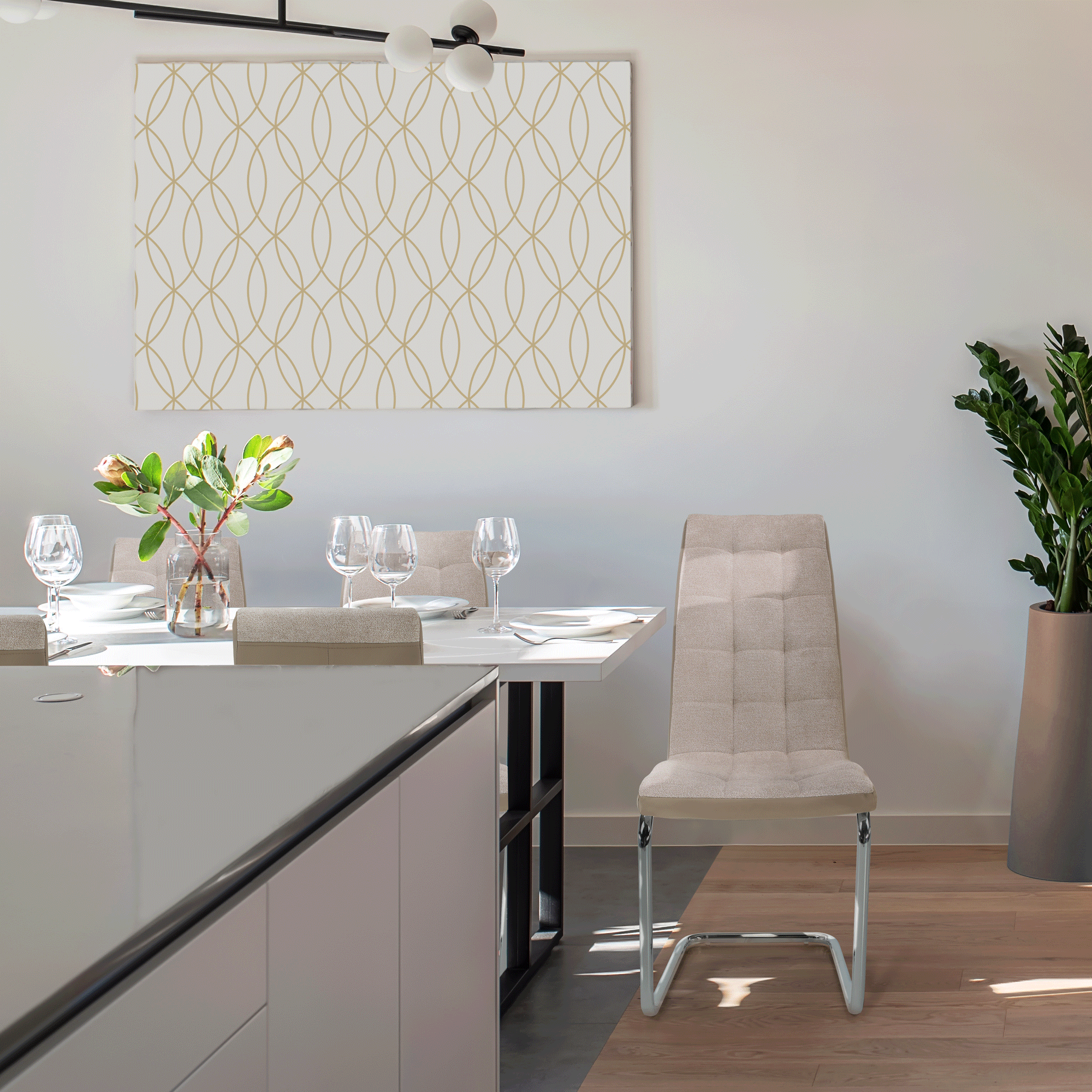 Scaun dining, bej/crom, SALOMA NEW — imaginea 12