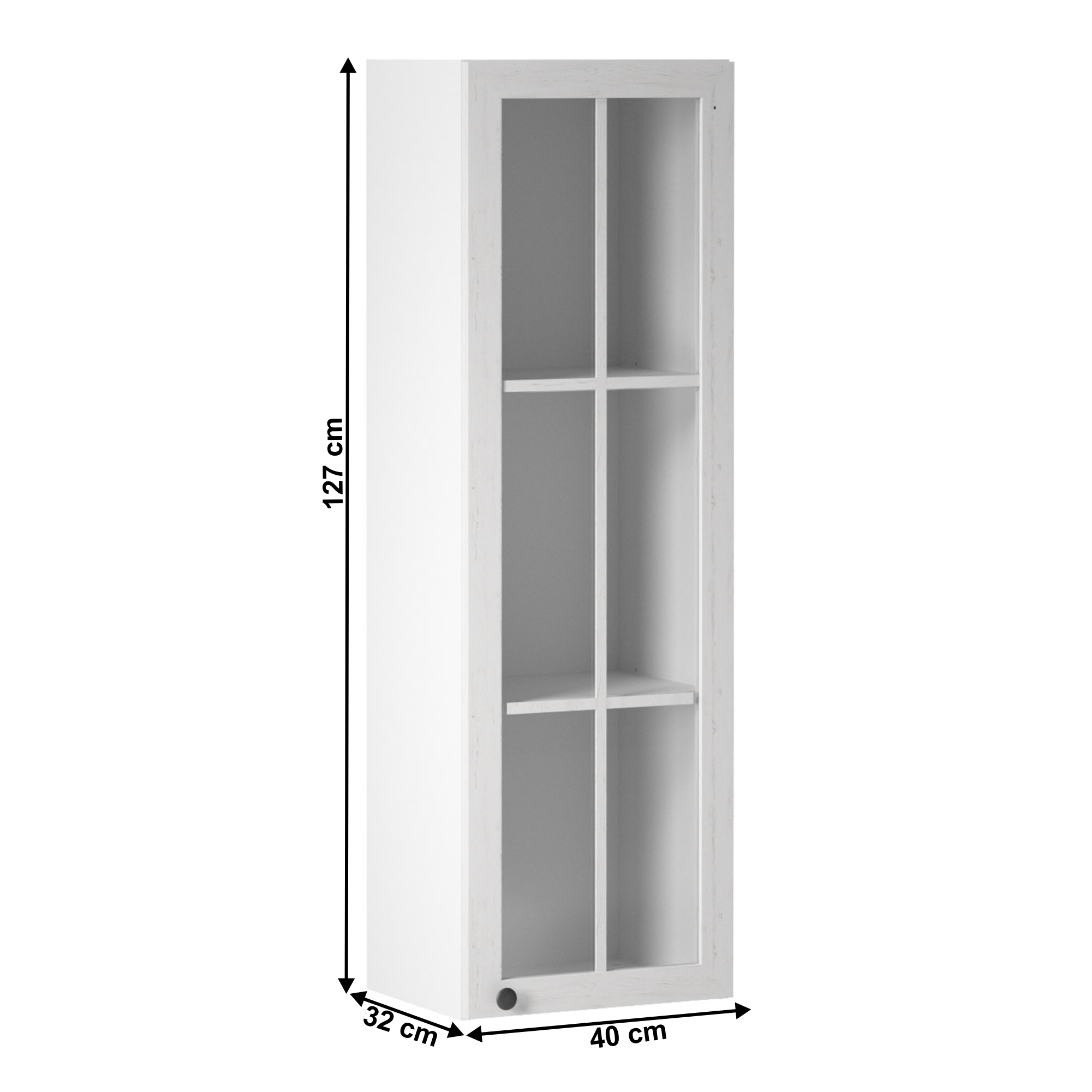 Dulap superior cu sticla W40S, alb/pin Andersen, dreapta PROVENCE — imaginea 6