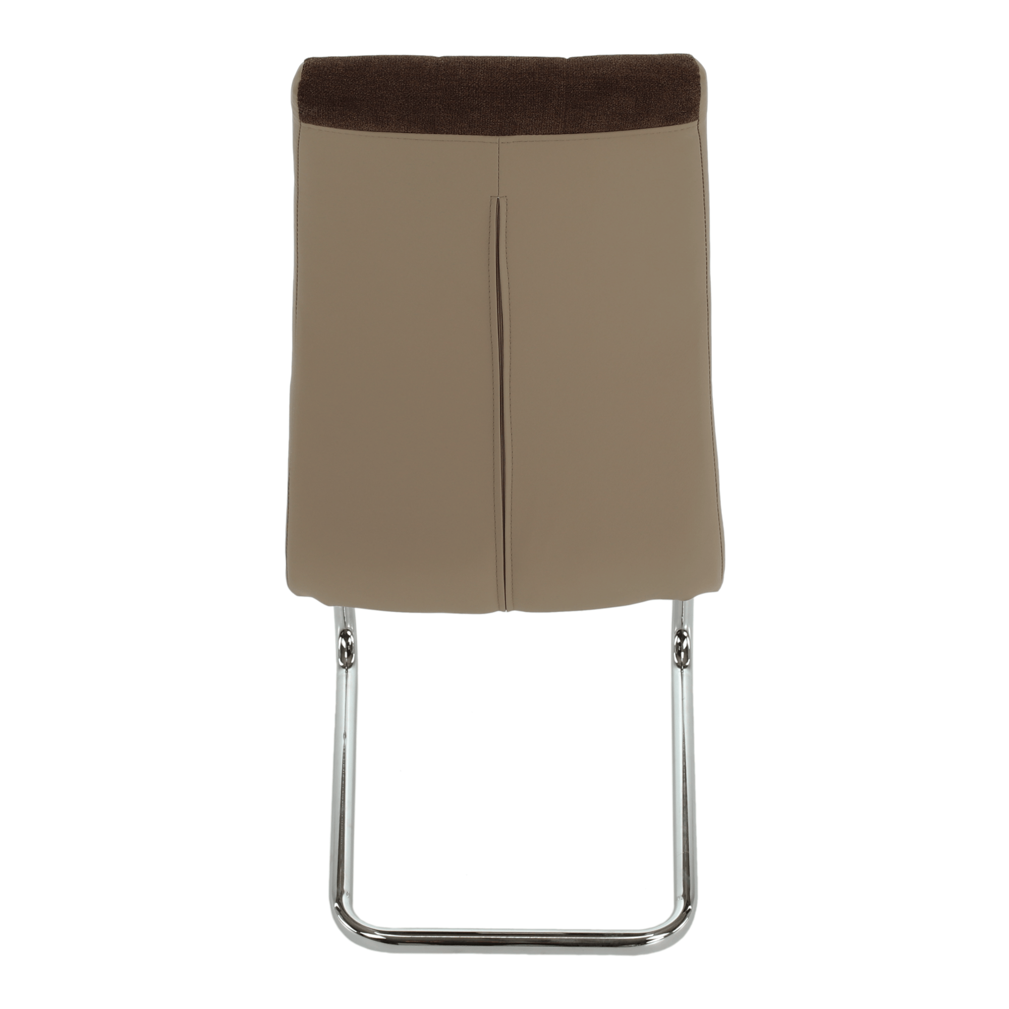 Scaun bucatarie, material textil maro/piele ecologica bej/crom, SALOMA NEW — imaginea 11