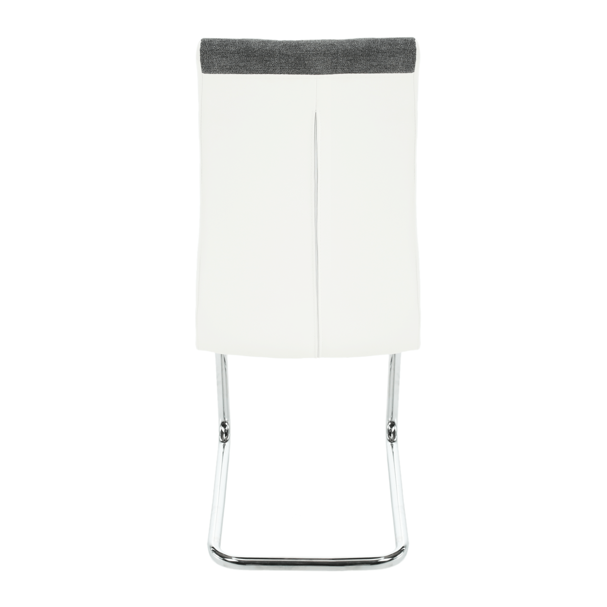 Scaun bucatarie, material textil gri inchis/piele ecologica alba/crom, SALOMA NEW — imaginea 13
