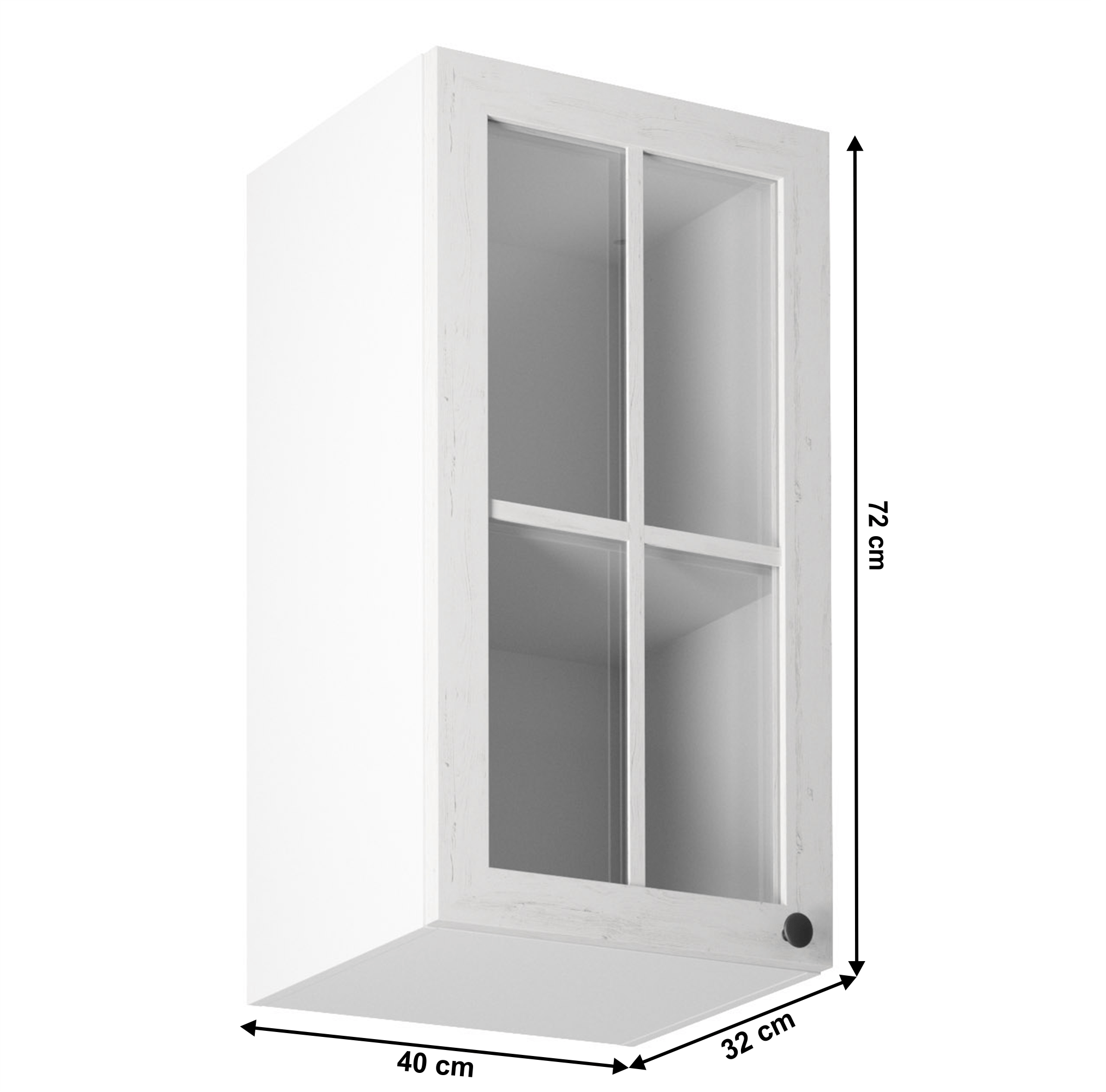 Dulap superior cu sticla G40S, model stanga, alb/pin Andersen, PROVENCE — imaginea 6