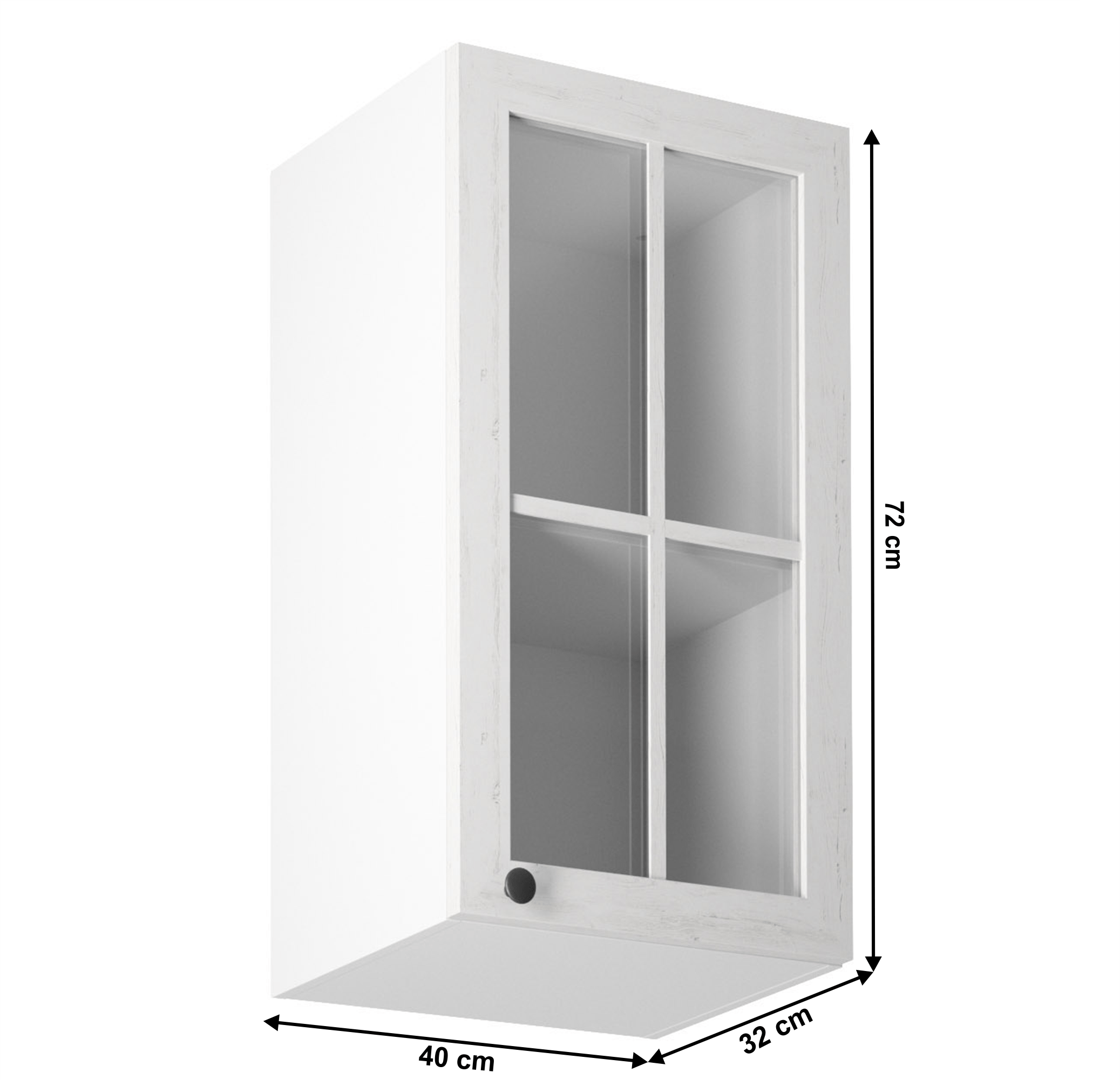 Dulap superior cu sticla G40S, model dreapta, alb/pin Andersen, PROVENCE — imaginea 6