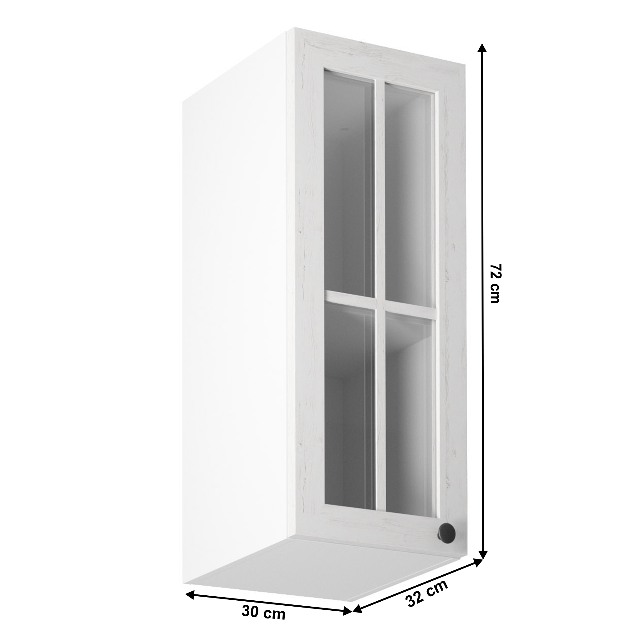 Dulap superior cu sticla G30S, model stanga, alb/pin Andersen, PROVENCE — imaginea 5