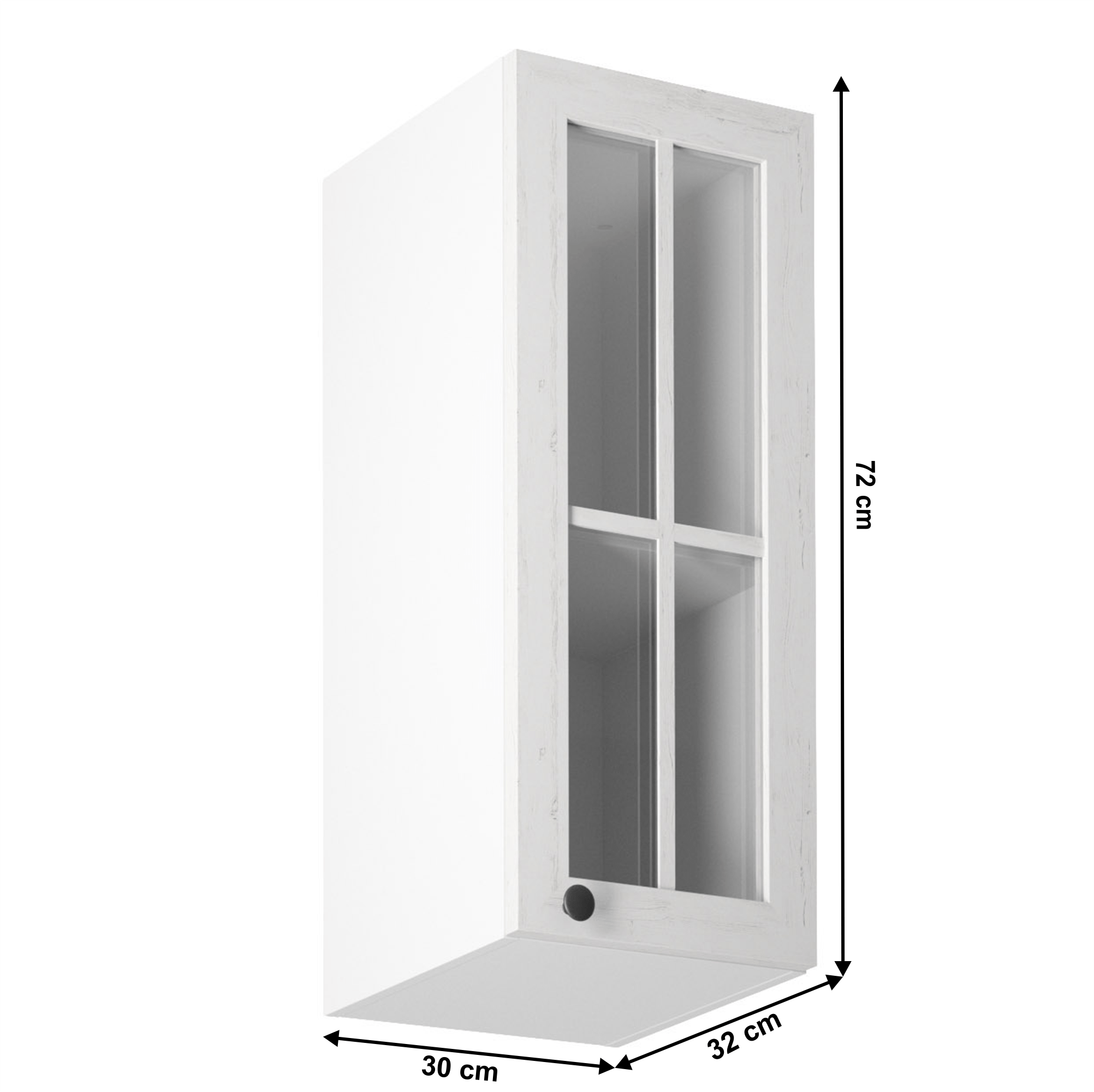 Dulap superior cu sticla G30S, model dreapta, alb/pin Andersen, PROVENCE — imaginea 6