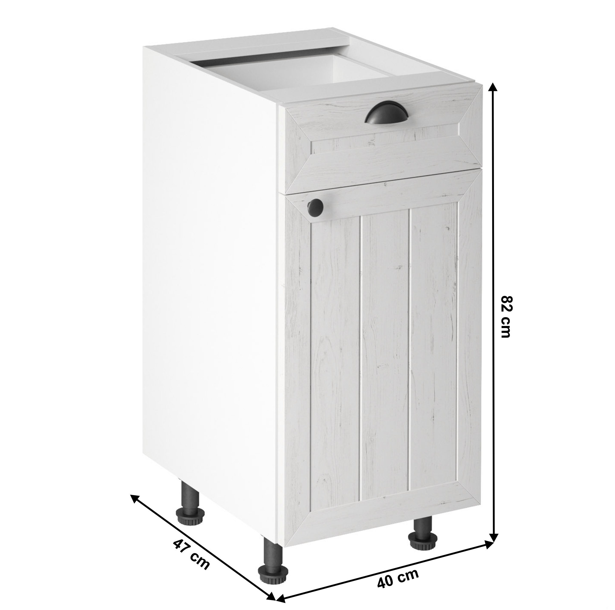 Dulap inferior cu sertar D40S1, alb/pin Andersen,dreapta, PROVENCE — imaginea 6