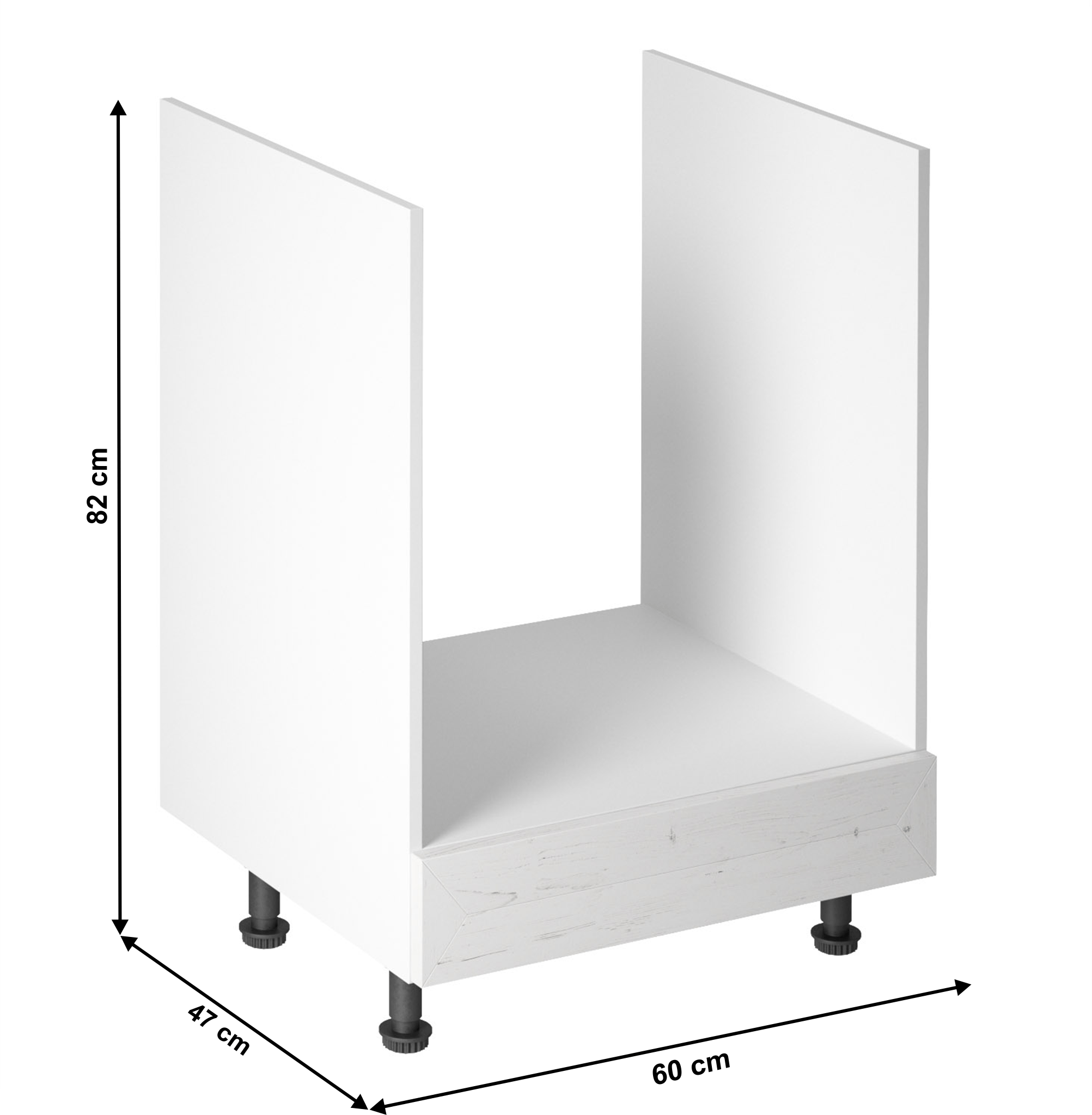 Dulapior inferior pentru aparate electrocasnice incorporate D60ZK, alb, PROVENCE — imaginea 6