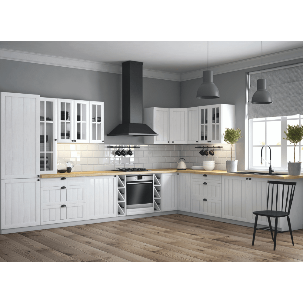 Dulapior inferior cu trei sertare D60S3, alb/pin Andersen, PROVENCE — imaginea 4
