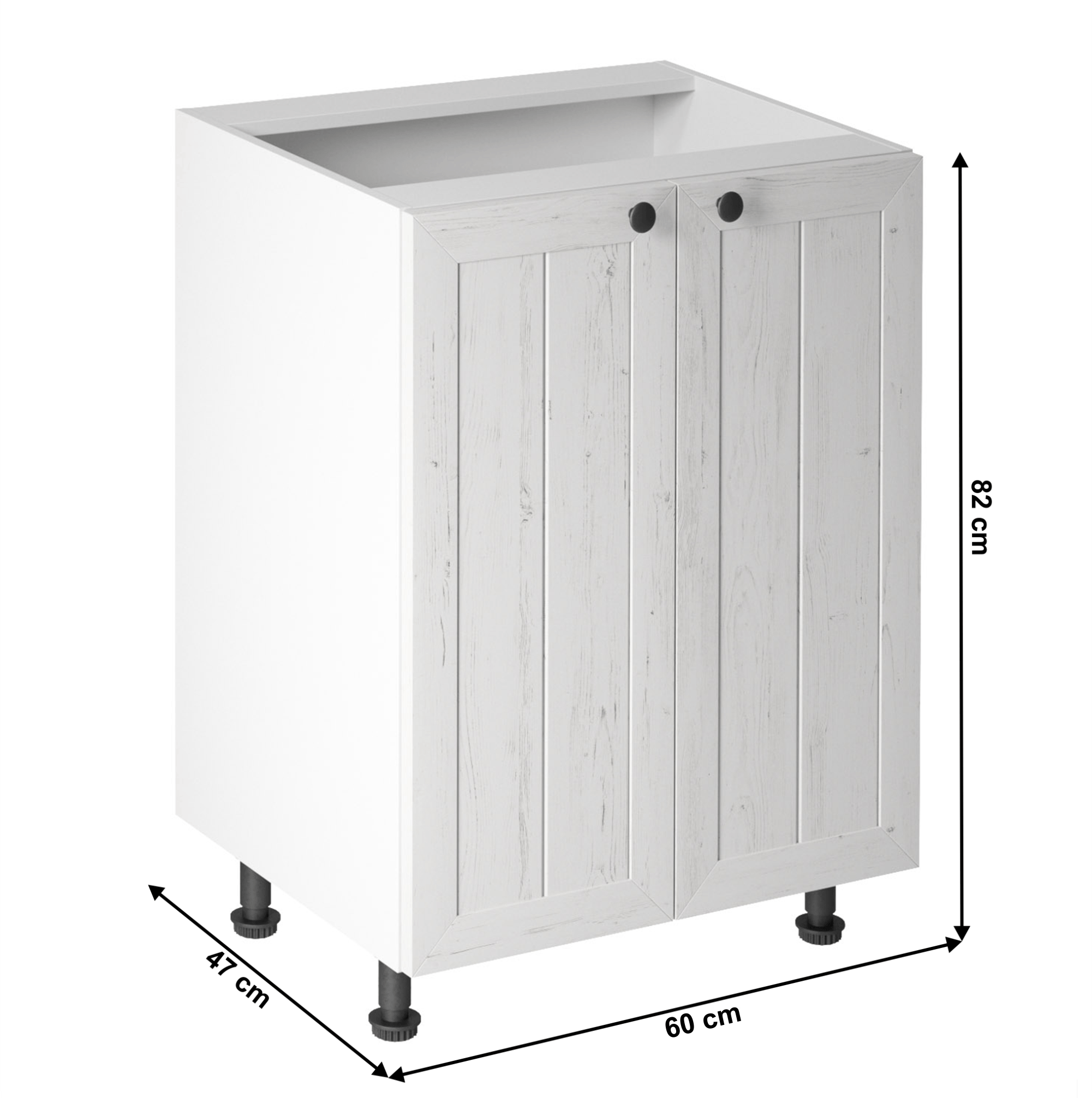Dulapior inferior cu usa D60, alb/pin Andersen, PROVENCE — imaginea 6