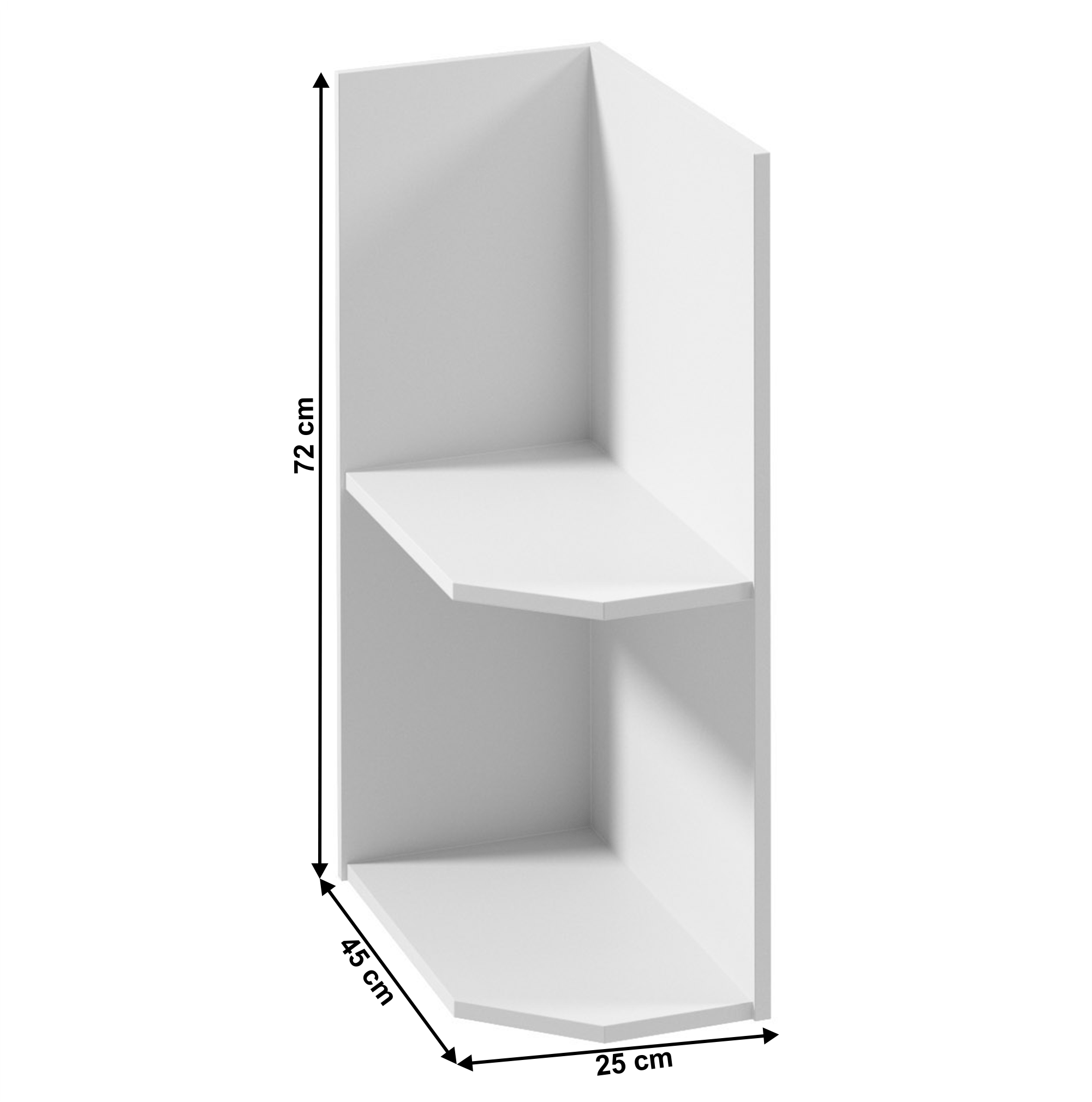 Dulap inferior cu doua rafturi D25PZ, model stanga, alb, PROVENCE — imaginea 4